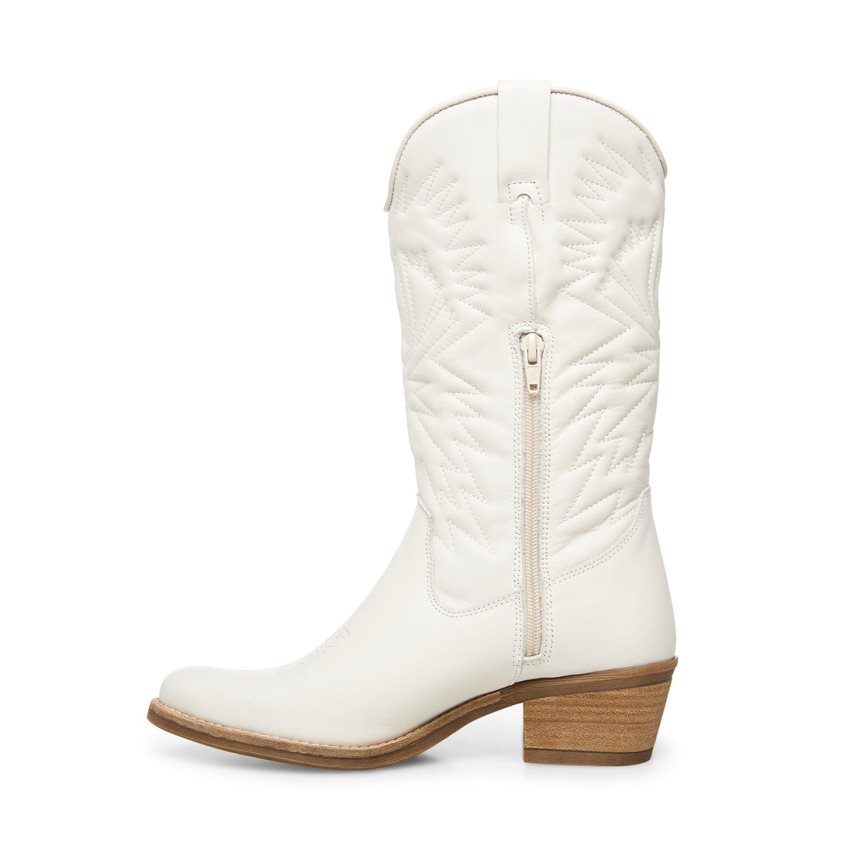 White Steve Madden Hayward Leather Women's High Boots | PH 2870X16M